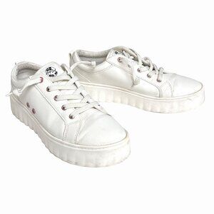 Roxy Womens White Platform Sheilahh Sneakers Shoes Size 8.5 Synthetic Upper VGUC